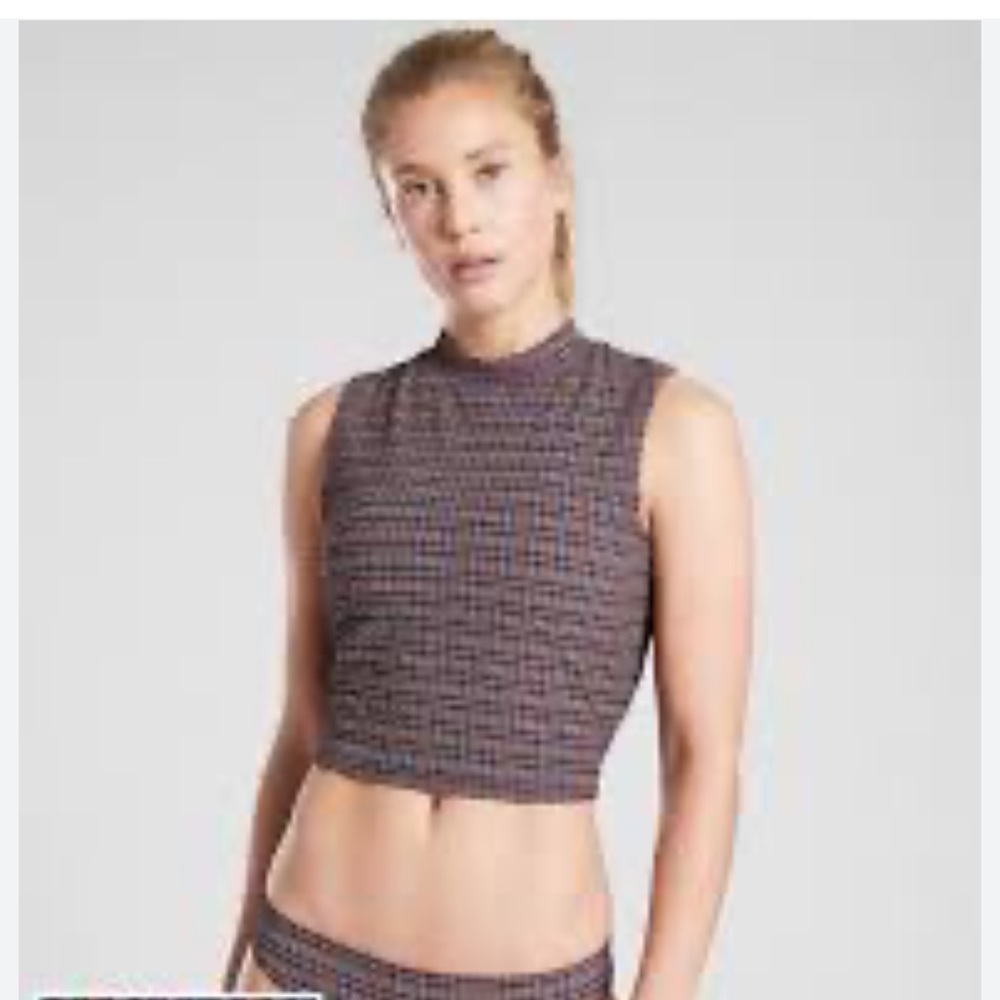 Athleta size XS seer sucker rashguard bikini set